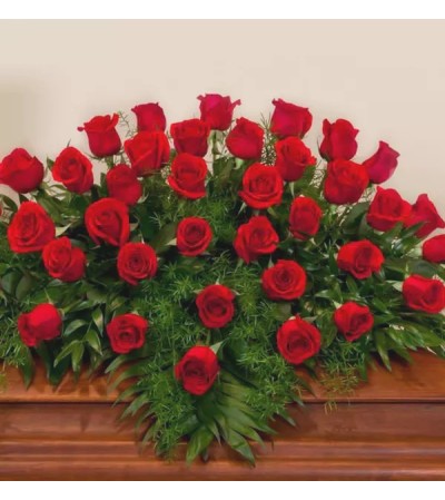 Casket Spray-Red Roses Casket Spray-Red Roses