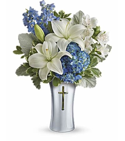 Tender Treasures-Silver Vase with Cross Tender Treasures-Silver Vase with Cross