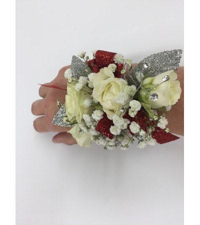 Wrist Corsage Navy & White Wrist Corsage Navy & White