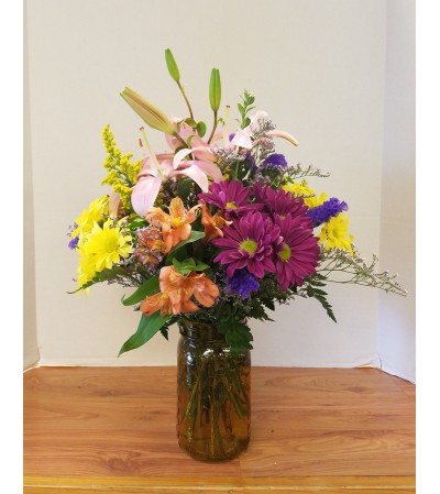 Love and Lilies Canning Jar Bouquet Love and Lilies Canning Jar Bouquet