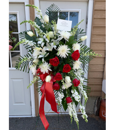 White and Red Standing Spray White and Red Standing Spray