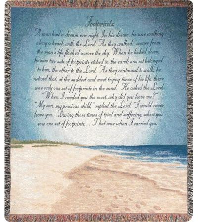 Tapestry Throw - Footprints In The Sand Tapestry Throw - Footprints In The Sand