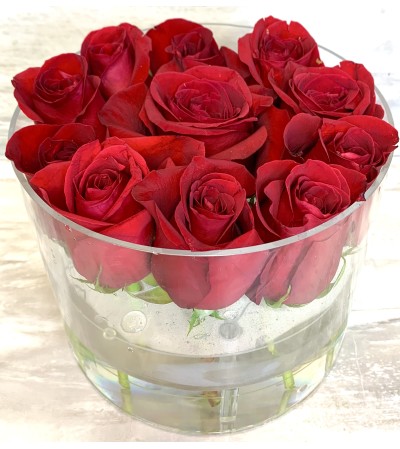 Red Rose - Round Acrylic Box Red Rose - Round Acrylic Box