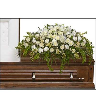 TRANQUILITY CASKET SPRAY Funeral Flowers - FSN TRANQUILITY CASKET SPRAY Funeral Flowers - FSN