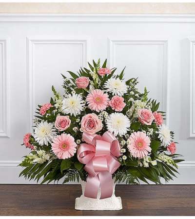 Floor Basket-Pink & White Floor Basket-Pink & White