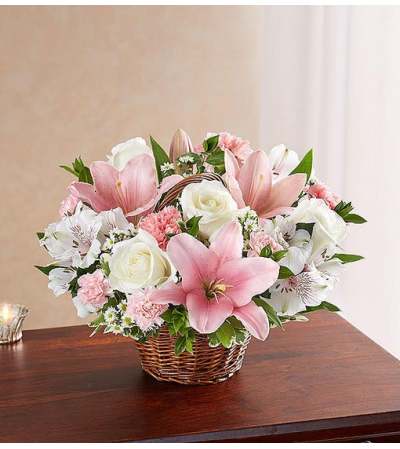 Basket-Pink & White Basket-Pink & White