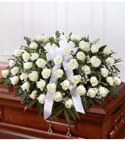 Casket Spray-White Roses Casket Spray-White Roses