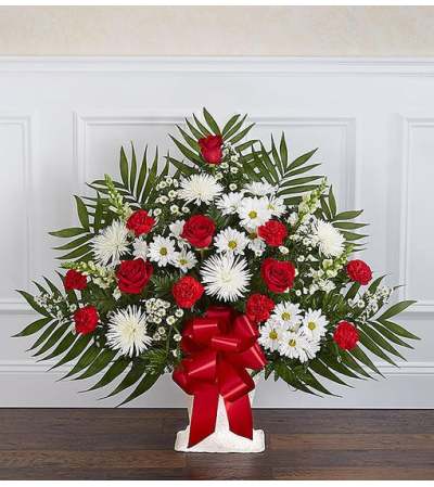Floor Basket-Red & White Floor Basket-Red & White