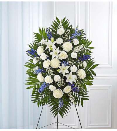 Standing Spray-Blue & White Standing Spray-Blue & White