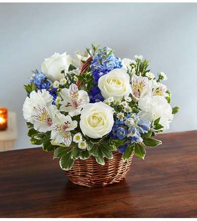Basket Arrangement-Blue & White Basket Arrangement-Blue & White