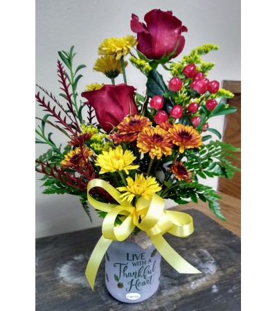 Mason Jar Keepsake with lights & flowers Mason Jar Keepsake with lights & flowers