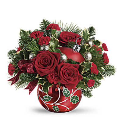 Teleflora's Deck the Holly Ornament arrangement Teleflora's Deck the Holly Ornament arrangement