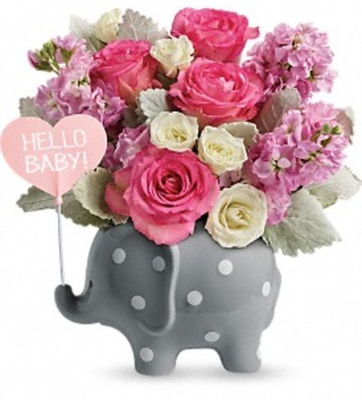 Teleflora Hello Sweet Baby - Pink Teleflora Hello Sweet Baby - Pink