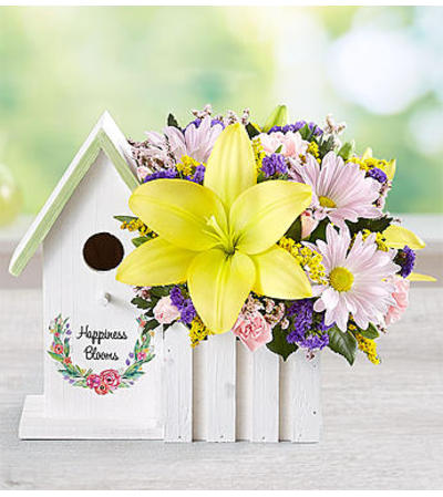 Happiness Blooms™ Birdhouse - Yellow Happiness Blooms™ Birdhouse - Yellow