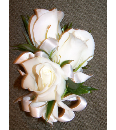 White Rose and Satin Ribbon Corsage White Rose and Satin Ribbon Corsage