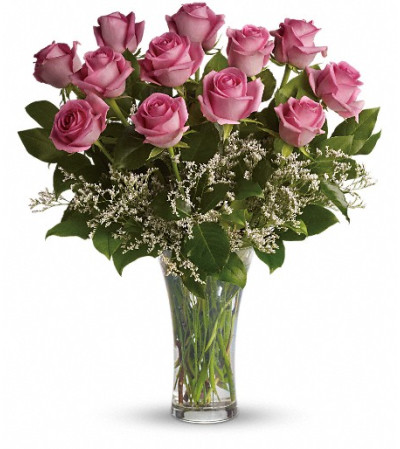 Make Me Blush - Dozen Long Stemmed Pink Roses Make Me Blush - Dozen Long Stemmed Pink Roses