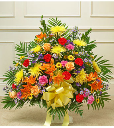 Bright Mache Sympathy Basket Bright Mache Sympathy Basket
