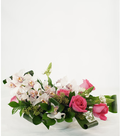Pink Orchids and Roses Romance Pink Orchids and Roses Romance