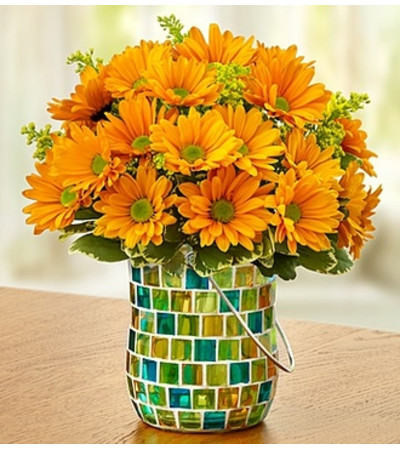 Golden Sunset™ in a Blue Mosaic Jar Golden Sunset™ in a Blue Mosaic Jar