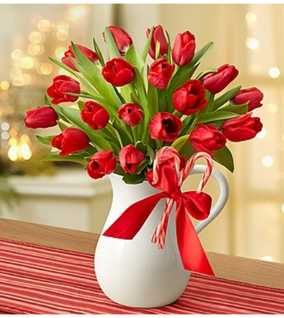 Peppermint Pitcher of Tulips™ - Red Peppermint Pitcher of Tulips™ - Red
