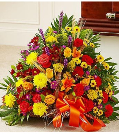 Mixed Fireside Basket in Fall Colors Mixed Fireside Basket in Fall Colors