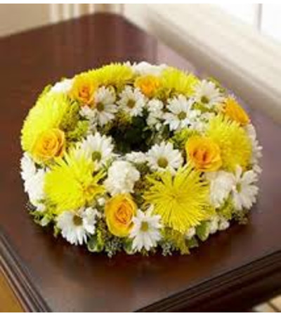 Yellow Cremation Wreath Yellow Cremation Wreath