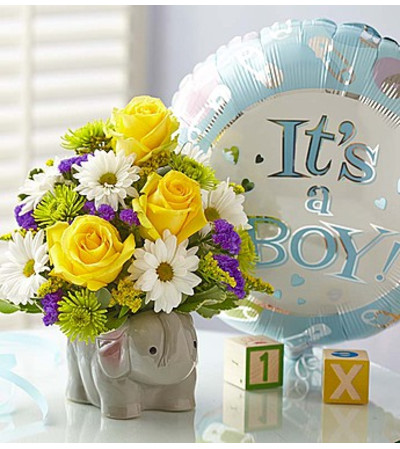 New Baby Boy Elephant Bouquet New Baby Boy Elephant Bouquet