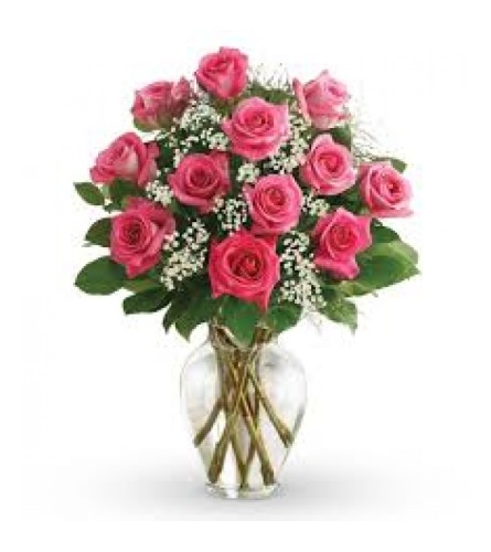 Dozen Pink Roses