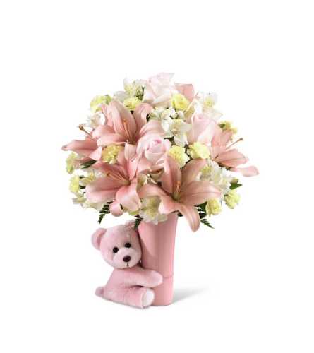 The Baby Girl Big Hug® Bouquet by FTD® - VASE INCLUDED