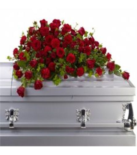 Shades of Red Casket Spray