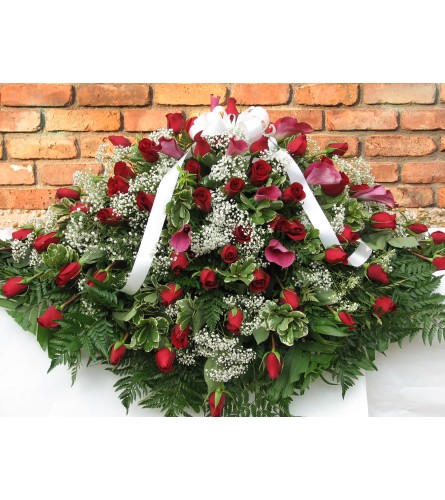 Red Rose Casket Cover GF-CC1