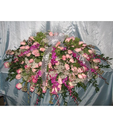 Pink Rose Casket Cover GF-CC3