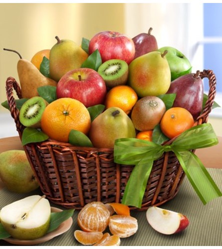 Premier Orchard Fruit Gift Basket. An arrangement by Roma James Gifts.