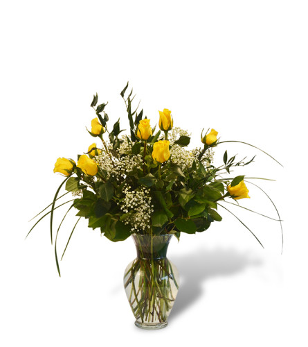 Premium Dozen Roses in Yellow