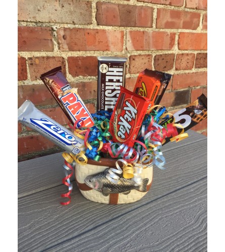 Ceramic Fish Basket Candy Bouquet