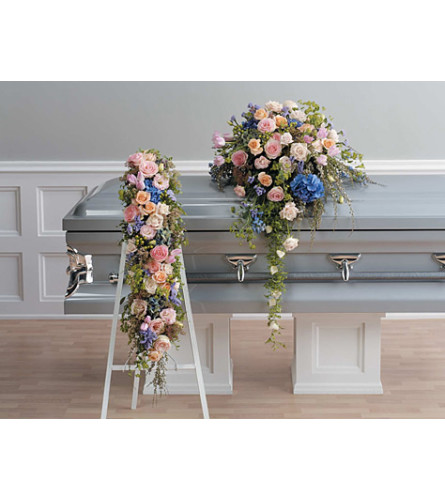 Pink and Lavender Cascading Casket Spray SF86-12