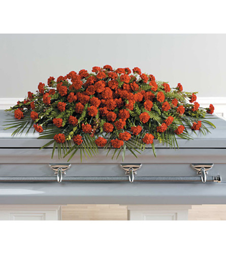 Full Couch Red Carnation Casket Spray
