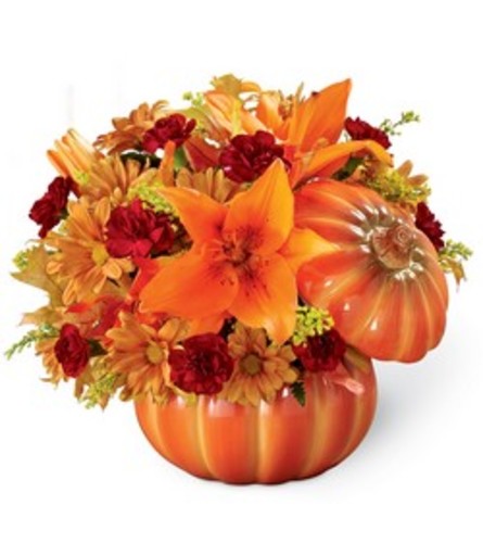 BOUNTIFUL PUMPKIN. An arrangement by Floral Insight.