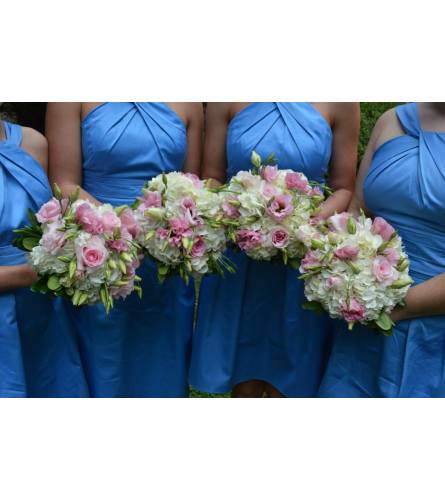 HANDTIED BOUQUET OF BLUSH FLOWERS