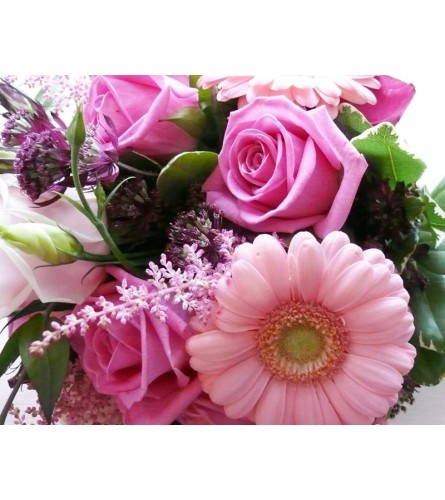 ASSORTED PINK FLOWERS ARRANGED