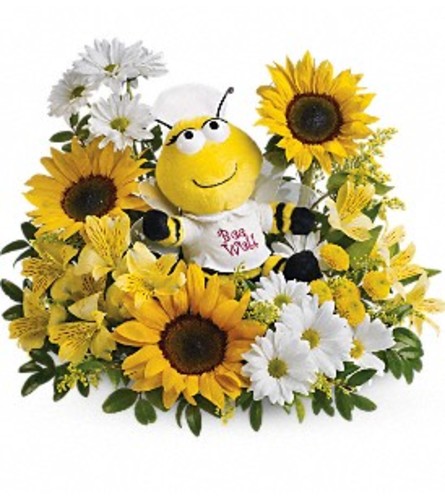 Teleflora's Bee Well Bouquet - Deluxe. An arrangement by Lori's Hearts and Flowers.