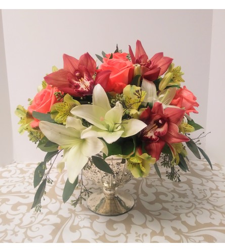 Lilies & Roses Centerpiece