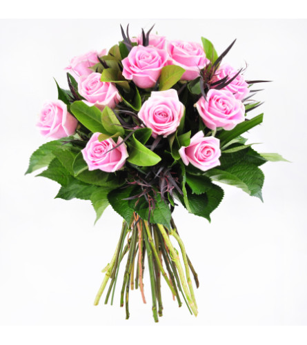 12 PINK ROSES