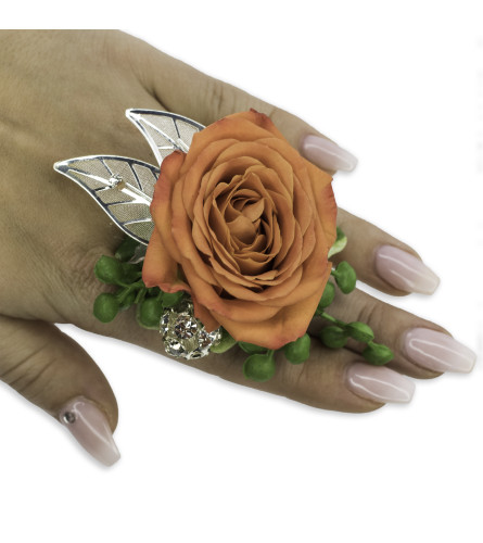 Tangerine Floral Ring