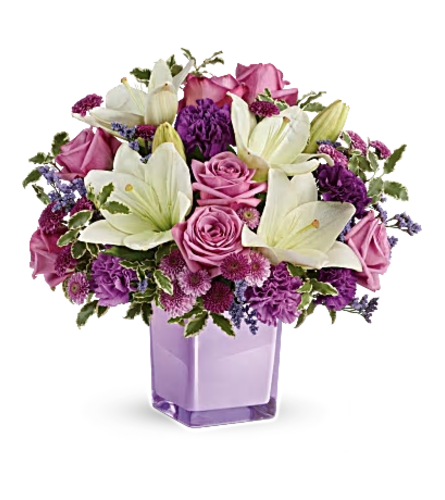 Pleasing Purple - Deluxe. An arrangement by Belak Flowers.