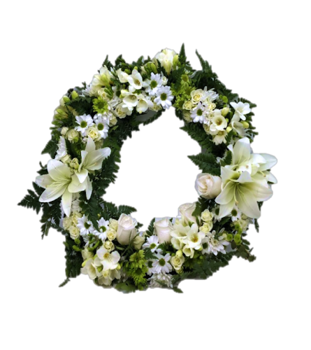 Green and White Wreath