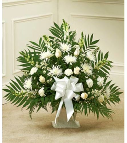 white sympathy floor basket