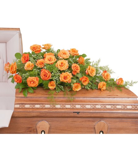 Orange Rose Casket Spray