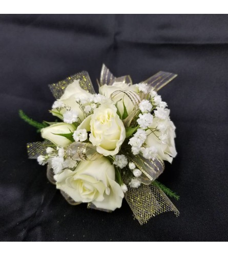 White rose elegance corsage