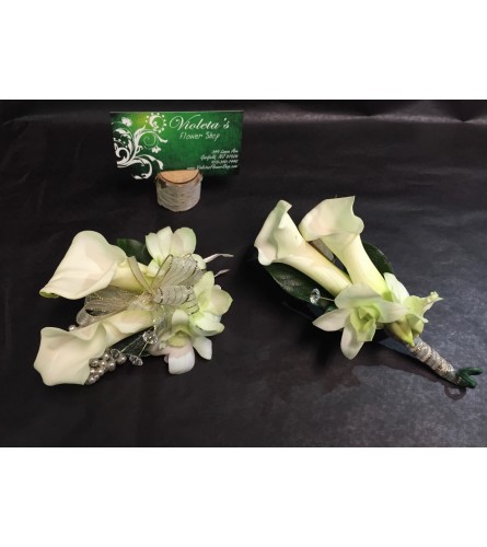 Calla lilies and orchids Duo